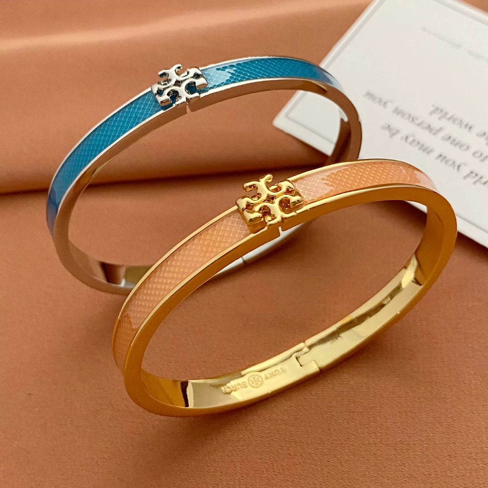 Tory Burch Enamel Inlay Letter Metal Bracelet Collection